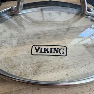 Viking 7.5 Inch Vented‎ Tempered Glass Replacement Lid Stainless Steel Handle